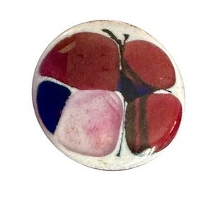 Vintage Enamel Artist Made Abstract Brooch